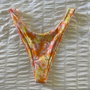 grey bandit orange flower bikini bottoms